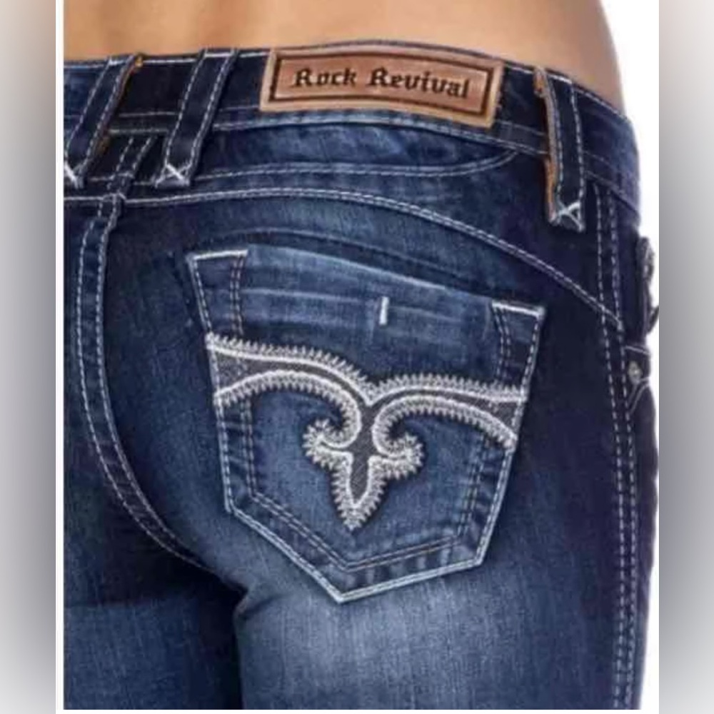 Rock Revival Charlotte‎ mid rise Skinny Jeans. Distressed. Women size 27